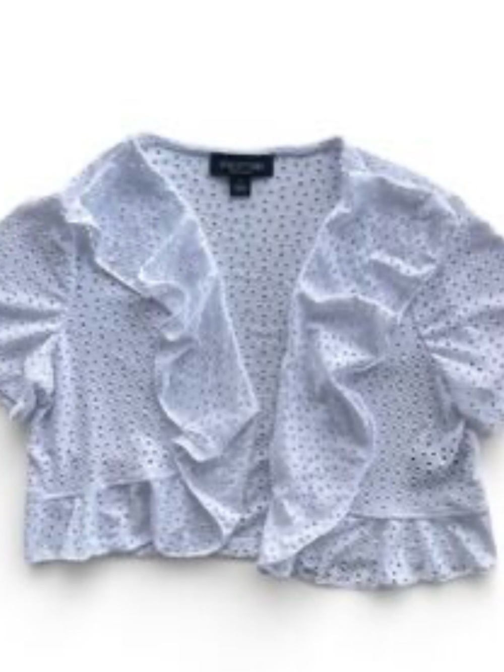Perceptions White Eyelet Cropped Top
